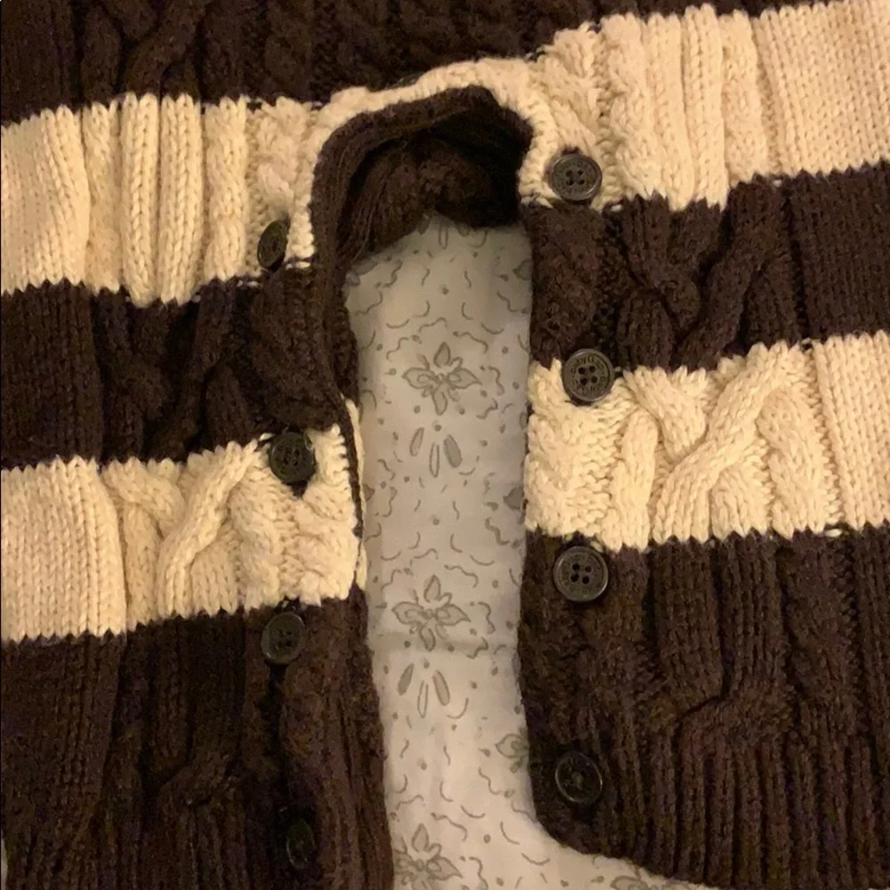 BabyGap cable knit brown & cream stripped onesie